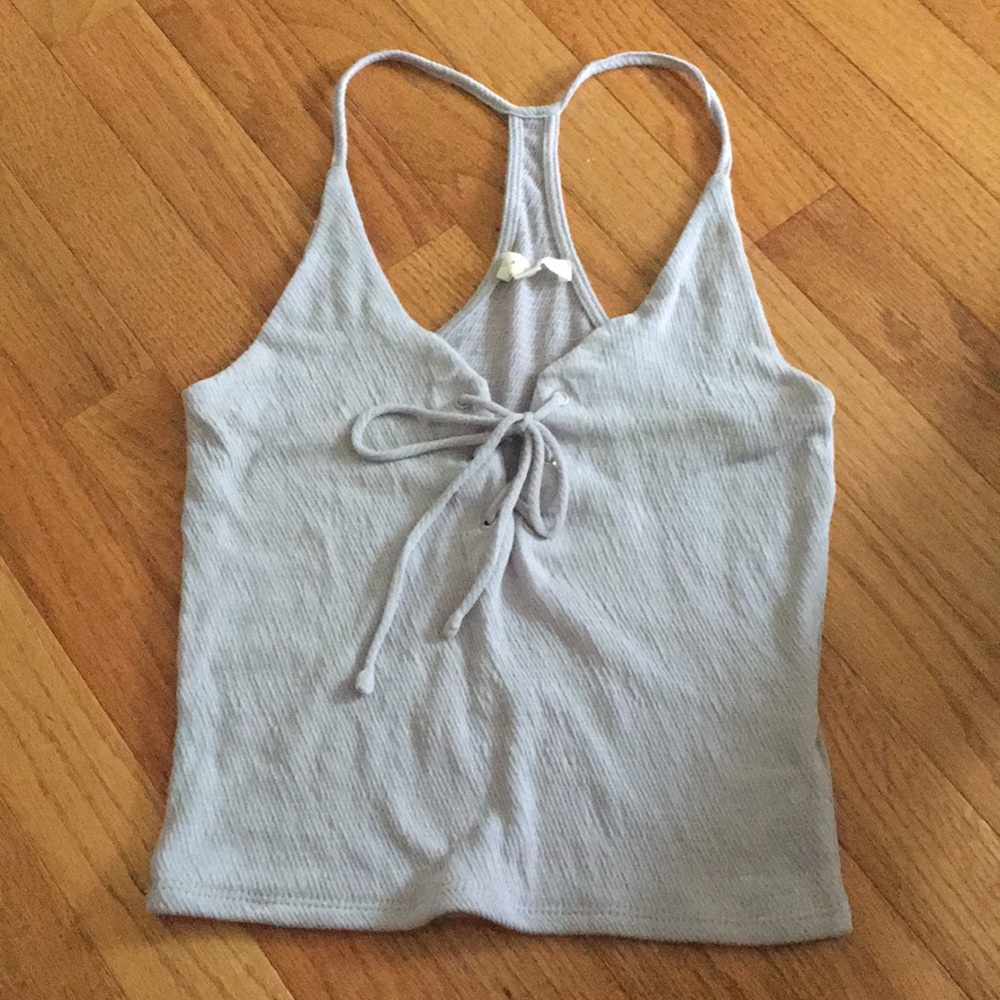 L.A. Hearts light purple lace up crop top